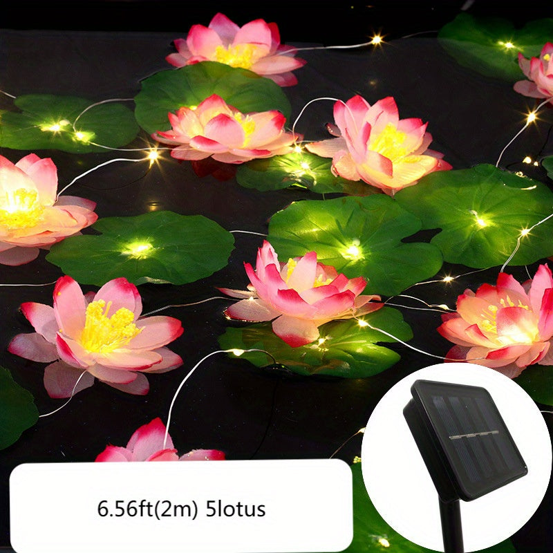 GlowFlow - Drijvende Lotuslamp op Zonne-energie voor Tuin & Vijver