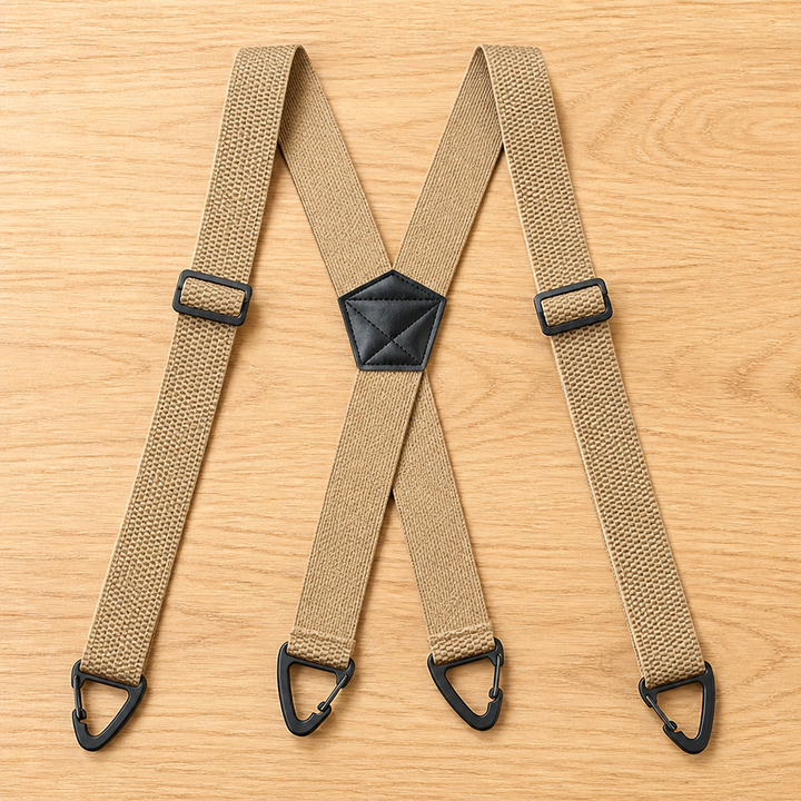 Elastische bretels voor heren, 3,8 cm breed met metalen clips, X- of Y-rug