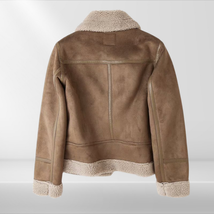 Dames sherpa bomberjack van fleece met rits – Amira