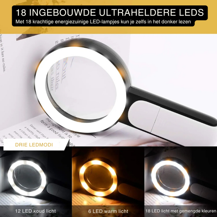 30x Vergrootglas met LED Verlichting voor Lezen & Inspectie