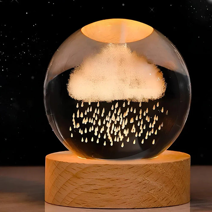 LED-kristallen bol nachtlampje, kosmisch 3D-planetendisplay