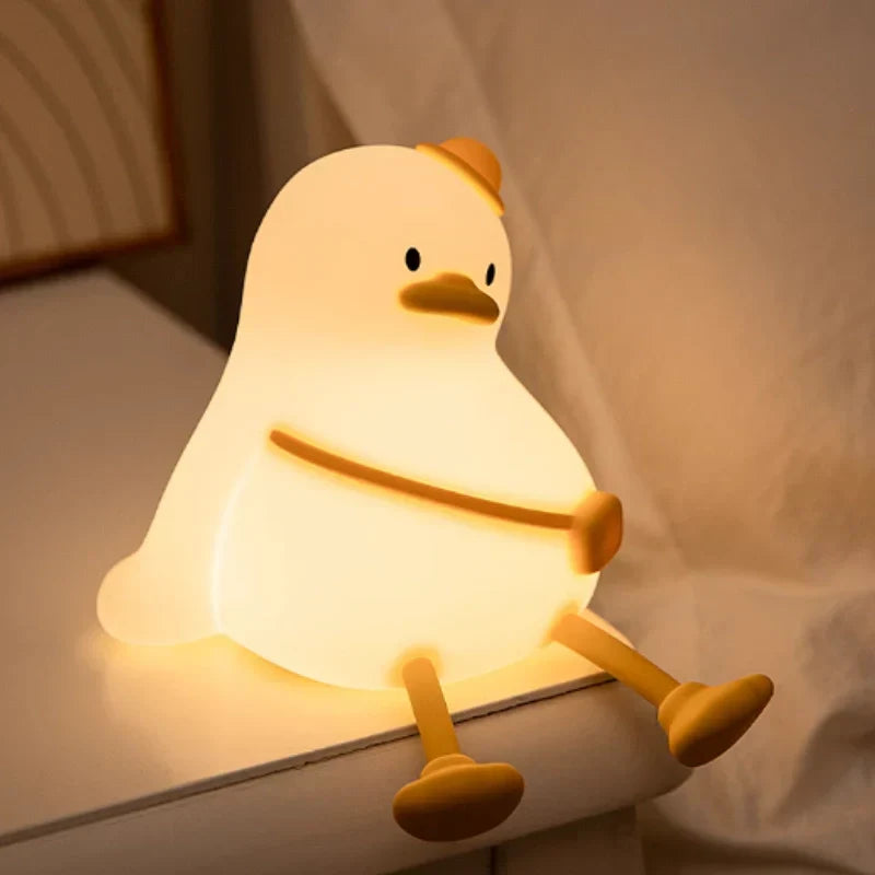 Schattig nachtlampje met figuurtje voor naast je bed, touchbediening, oplaadbare lamp