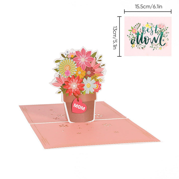 Moederdag 3D-bloemenkaart, uniek aandenken voor haar