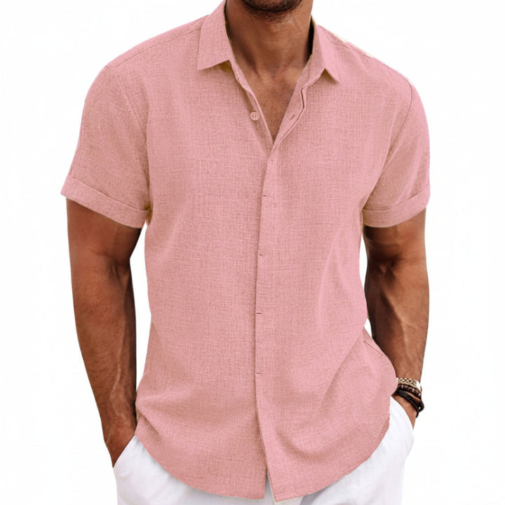 Men's Linen Short Sleeved T-shirt Loose Fitting