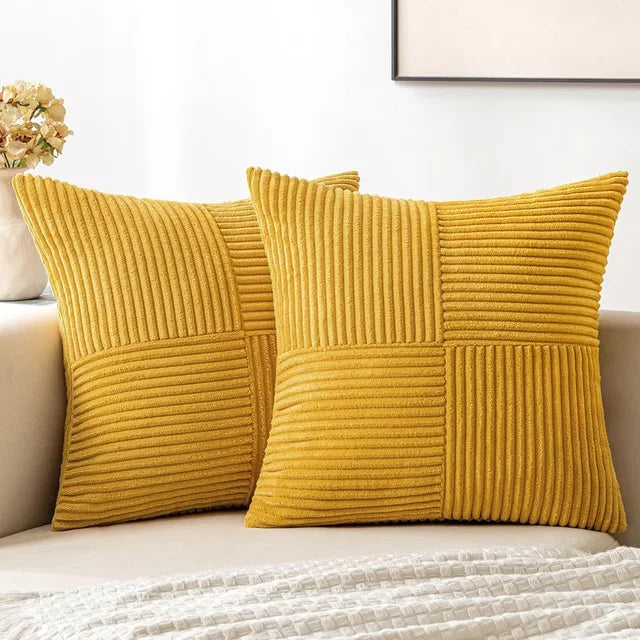 SoftNest - Gestreepte Zachte Kussenhoezen 45x45 cm Voor Bank of Bed