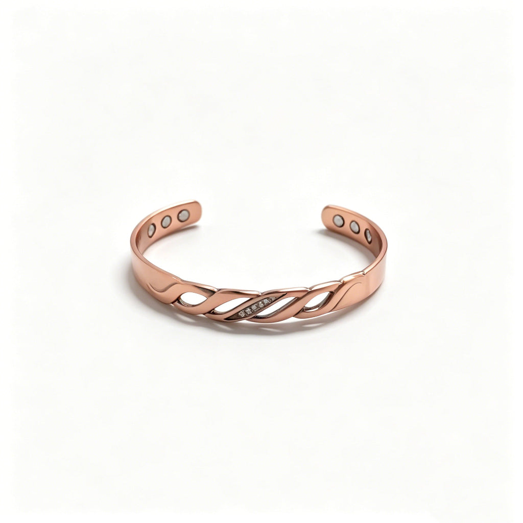Pure Red Copper Bracelet Magnetic Zircon Purple Copper Braided Infinity Symbol Bangle Magnet Adjustable