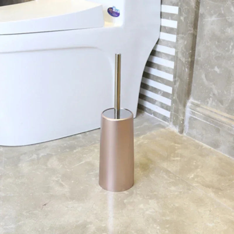 GoldenGlow - Luxe Gouden Toiletborstel Met Bijpassende Houder Voor Stijlvolle Badkamers