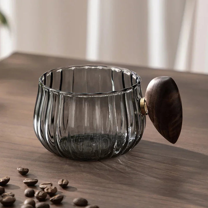 BrewCraft - Glazen Mok Met Houten Handvat Voor Koffie En Thee