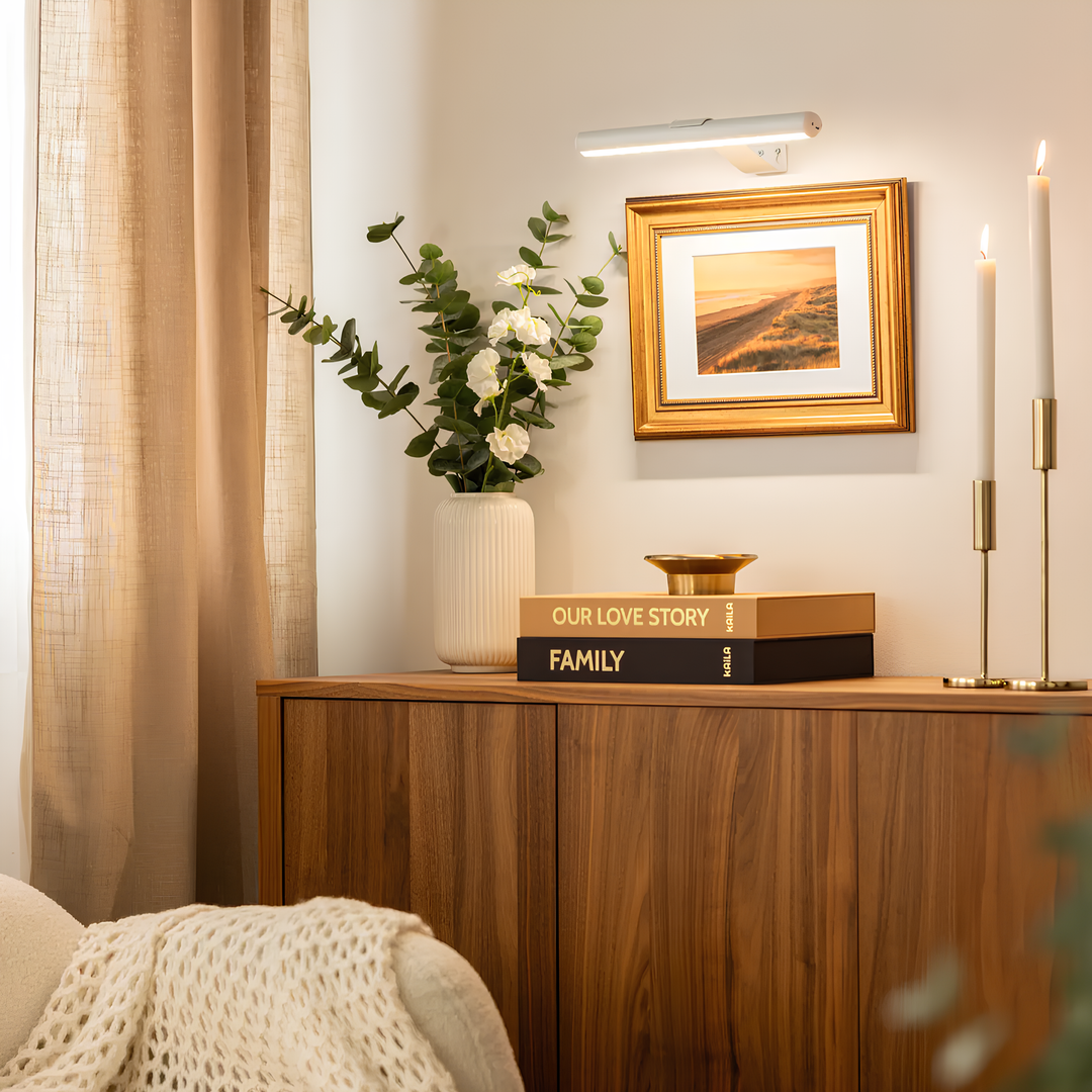 Wandlamp in galeriestijl