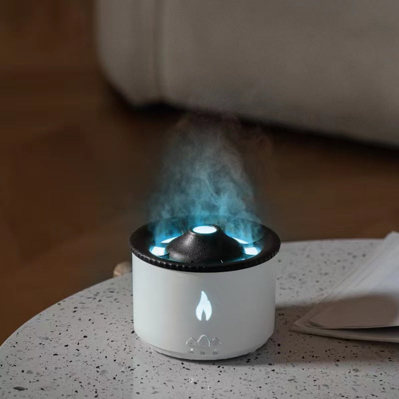 Vulkaan aroma diffuser met kwallenringen en vlameffect, 350 ml