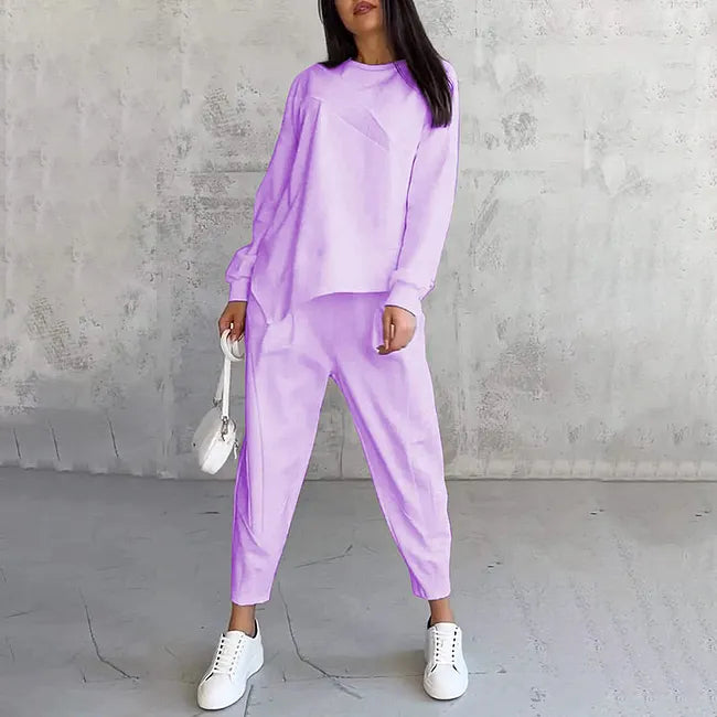 Tweedelige set: casual sweatshirt met lange mouwen en joggingbroek