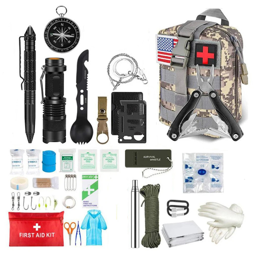 SurvivorBuddy - Complete EHBO & Survival Set met Compacte Trauma Tas voor Outdoor Avonturen