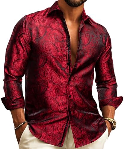Herenoverhemd met paisley-jacquard – model met lange mouwen voor bruiloften en avondkleding
