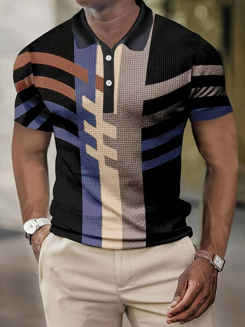 Herenpolo met 1/4 knopen in vintage stijl - Gunter