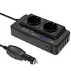 Compacte Auto-omvormer 200W – Dubbel Stopcontact & Vier USB-poorten