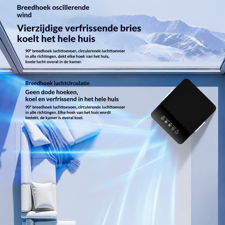 Draagbare mini-burea ventilator met oscillerende stand en krachtige luchtcirculatie