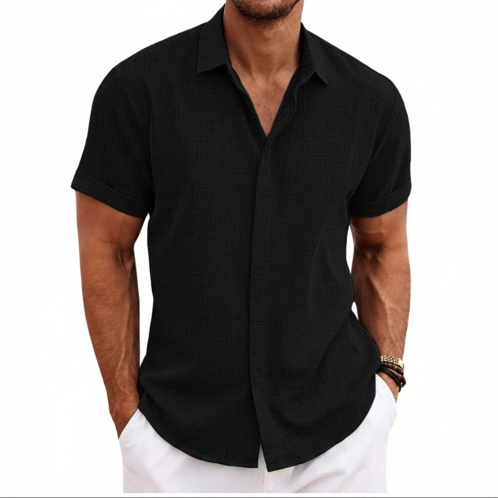 Men's Linen Short Sleeved T-shirt Loose Fitting