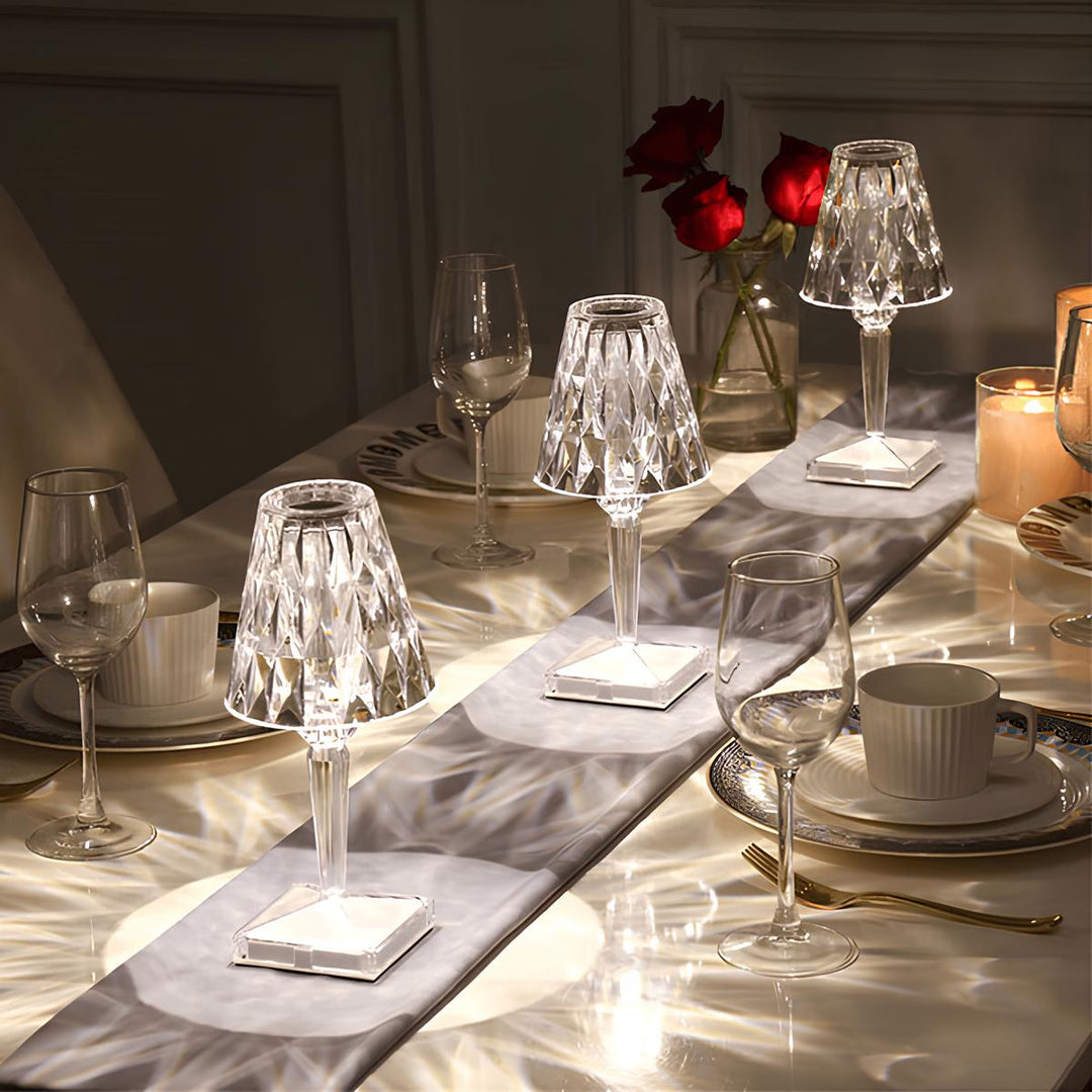 Elegante kristallen accentlamp, dimbare oplaadbare verlichting voor thuis