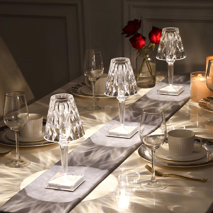 Elegante kristallen accentlamp, dimbare oplaadbare verlichting voor thuis