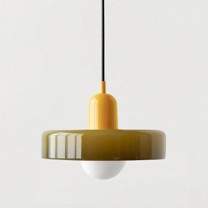 Bauhaus pendelleuchte van gekleurd glas