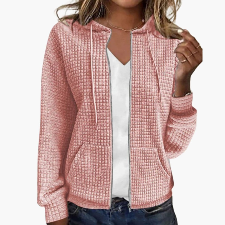 Dames Zip-Up Hoodie met Trekkoordcapuchon