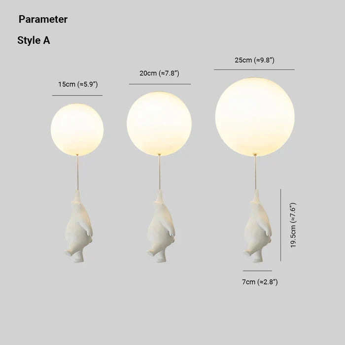 Kinderplafondlamp met beer en bal | CloudBea