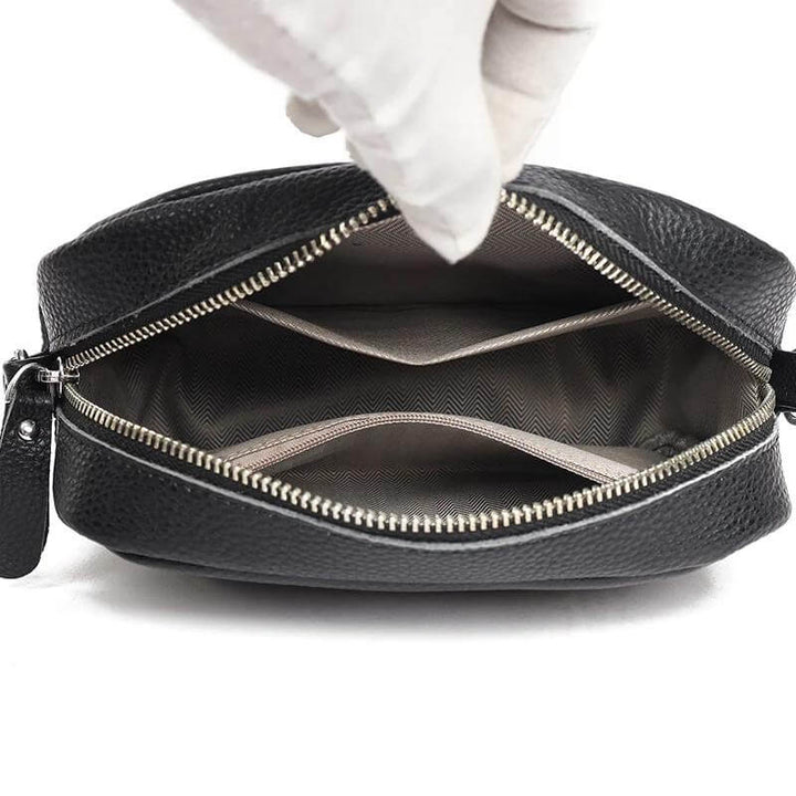 Stijlvolle leren handtas - schoudertas dames