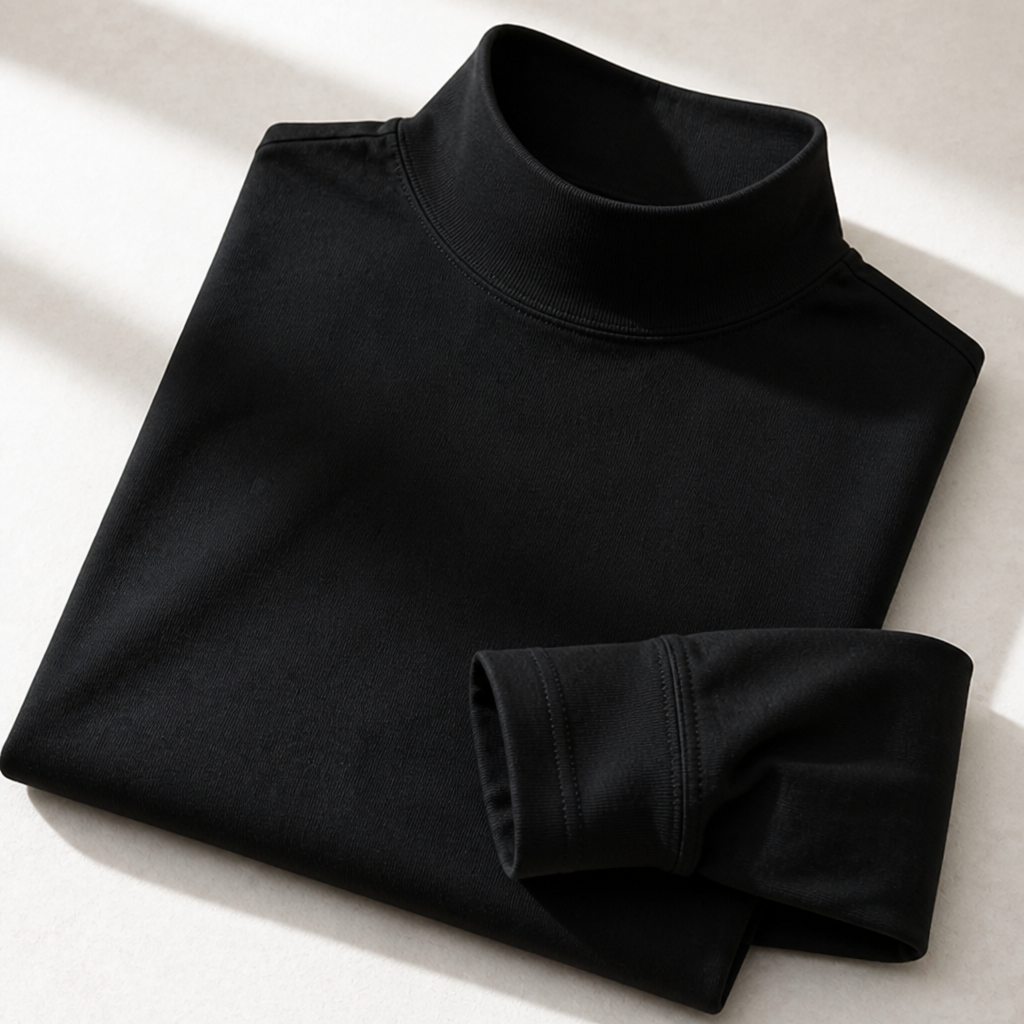 Slim fit herenshirt met lange mouwen en omslaanbare hoge kraag