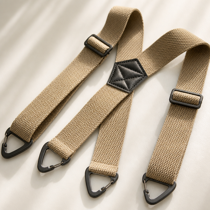 Elastische bretels voor heren, 3,8 cm breed met metalen clips, X- of Y-rug
