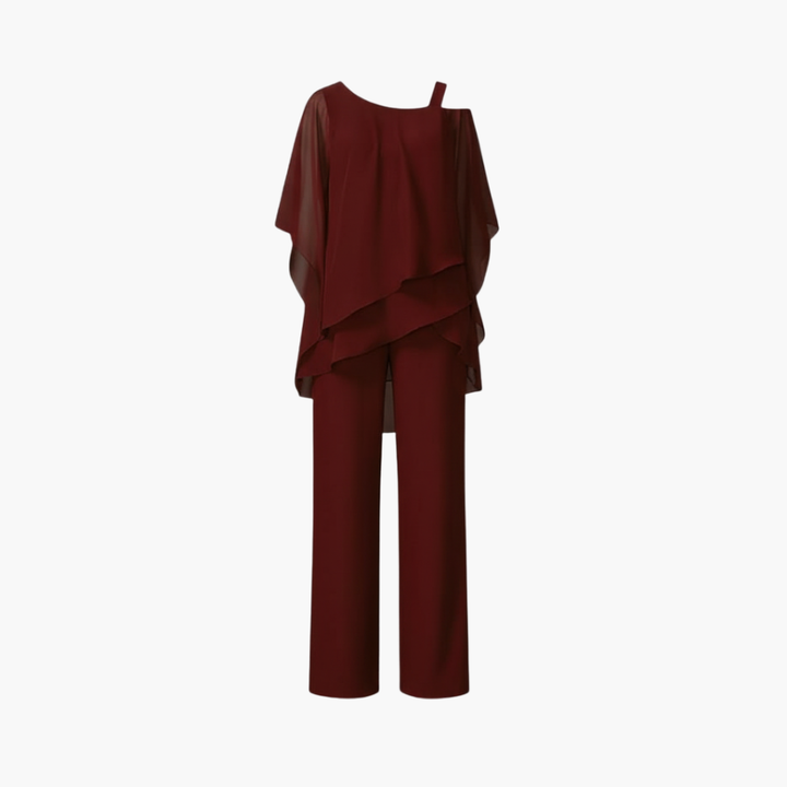 Dames Jumpsuit met Koude Schouder en Wijde Pijpen