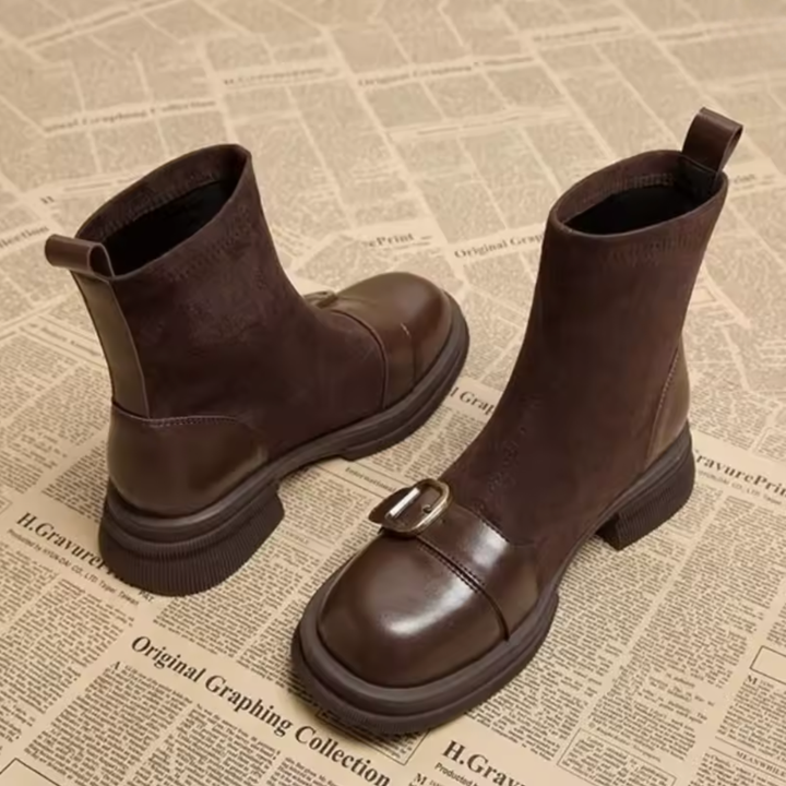 Comfortabele suède laarzen met leren afwerking