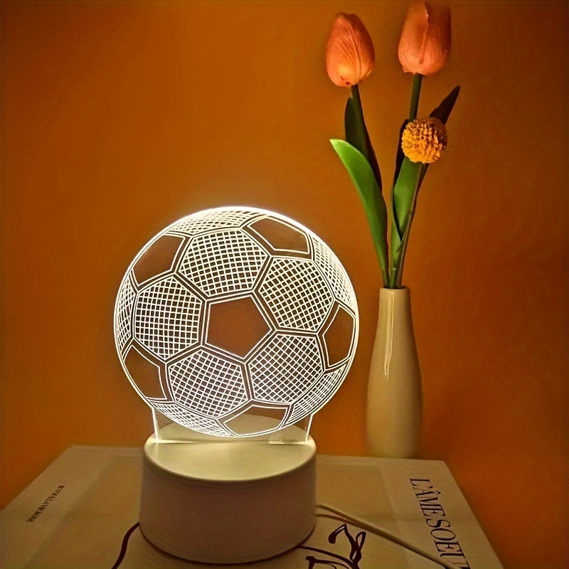 GlowBall - Voetbal LED Nachtlamp met USB Voeding en Acryl Design