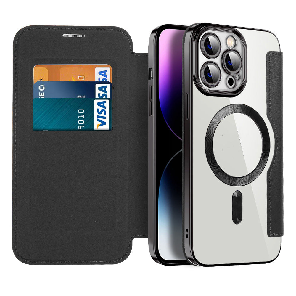 Leren Flip Case met Magnetische Adsorptie & RFID-Bescherming – Valtrix (1+1 GRATIS)