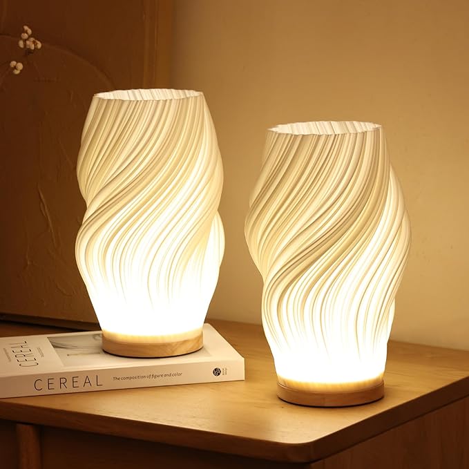 GlowWave - Moderne Swirl Tafellamp met Warme Sfeerverlichting