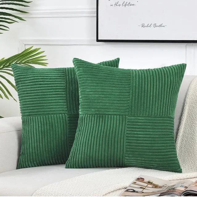 SoftNest - Gestreepte Zachte Kussenhoezen 45x45 cm Voor Bank of Bed