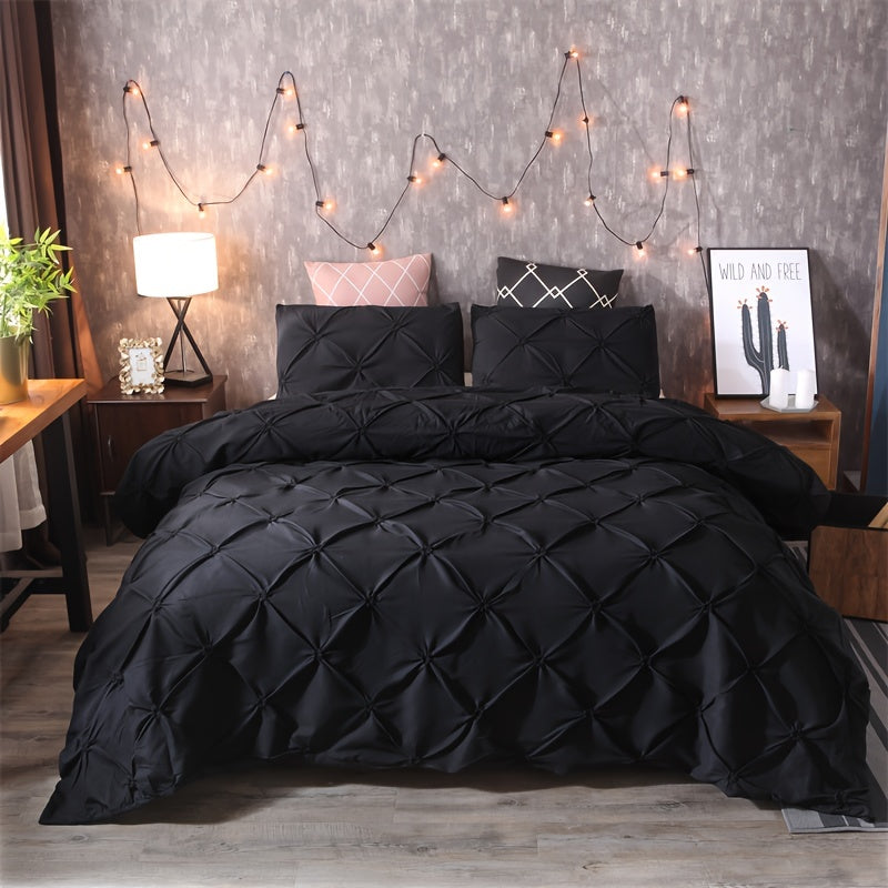 Elegante dekbedovertrekset met pintuck