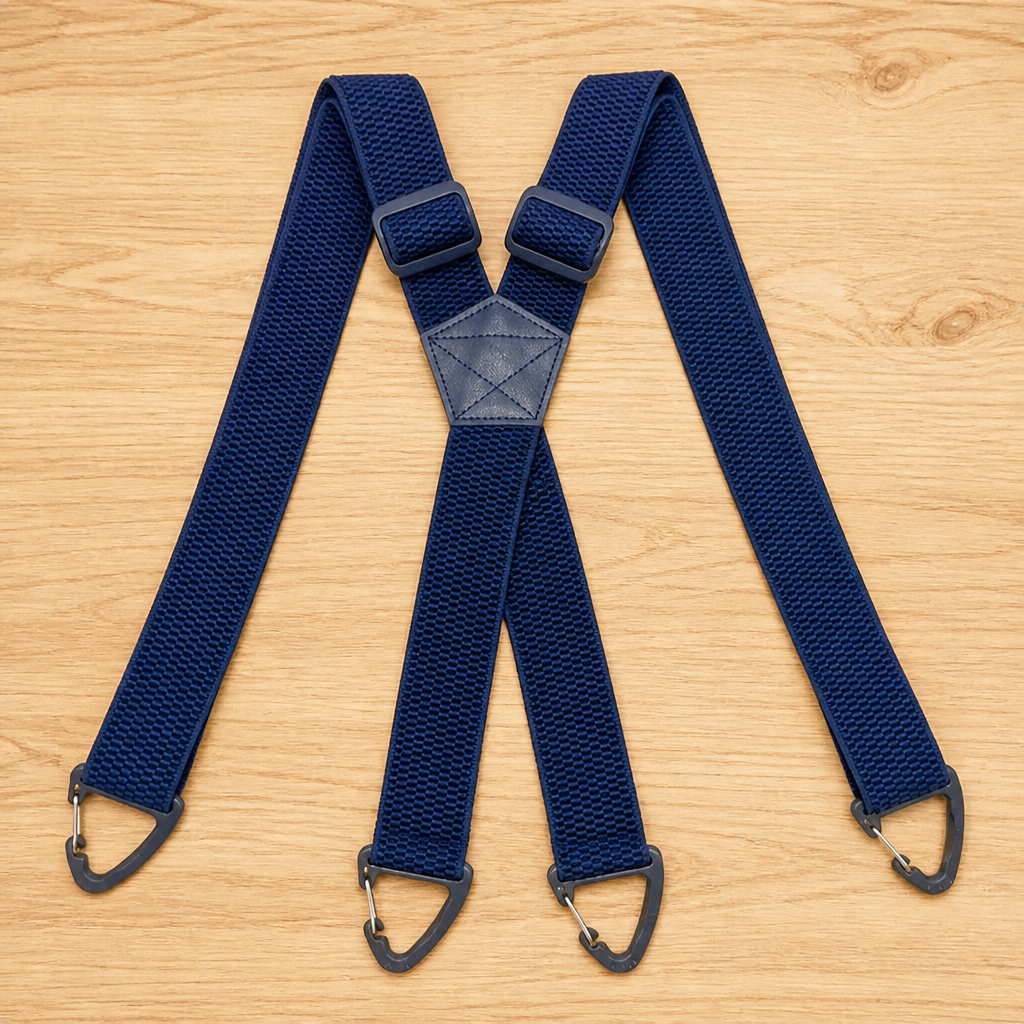 Elastische bretels voor heren, 3,8 cm breed met metalen clips, X- of Y-rug