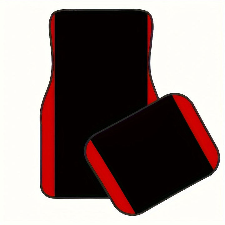 Polyester Automatten met Rode Verticale Strepen – Antislip en Wasbaar voor Elk Voertuig