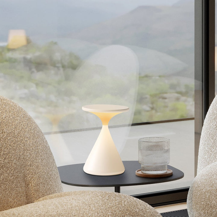 GlowSphere - Draadloze Tafellamp Met Elegant Zandloper Design & Dimbare Touch Bediening
