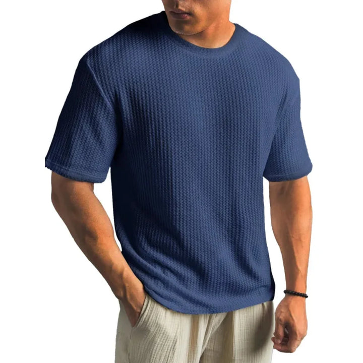 Basketweave Knit T-Shirt Heren