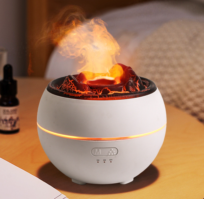 Aroma diffuser met vlameffect, 300 ml tank en tot 10 uur nevel