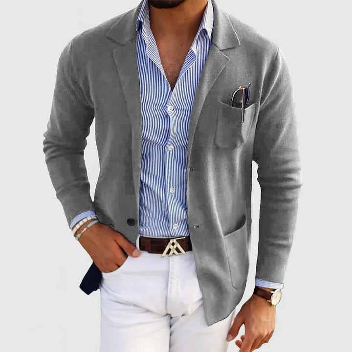 Stijlvolle Herenblazer met Casual Klepzakken