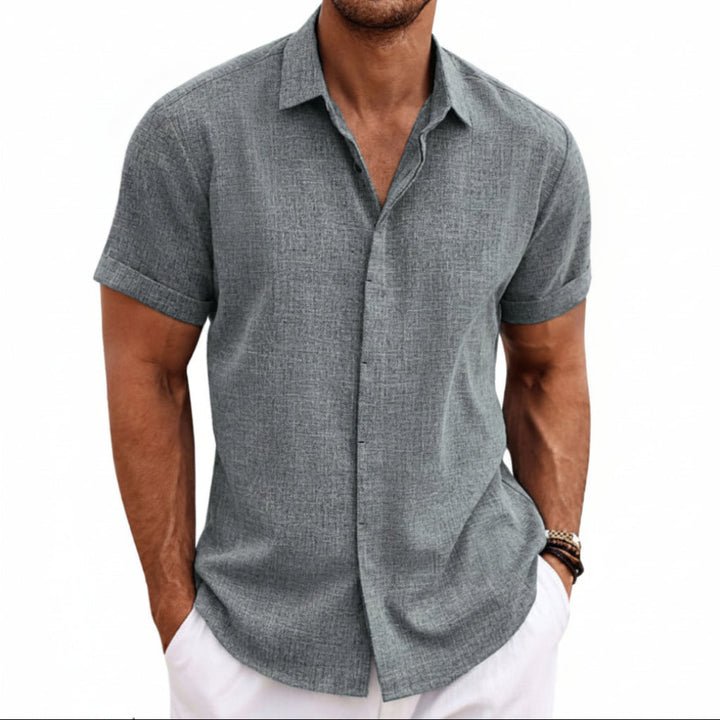 Men's Linen Short Sleeved T-shirt Loose Fitting