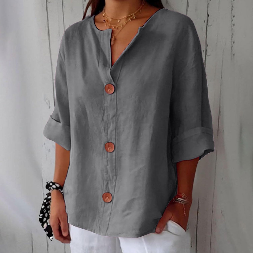 Olivia – losse linnen blouse: lichte en comfortabele zomertop