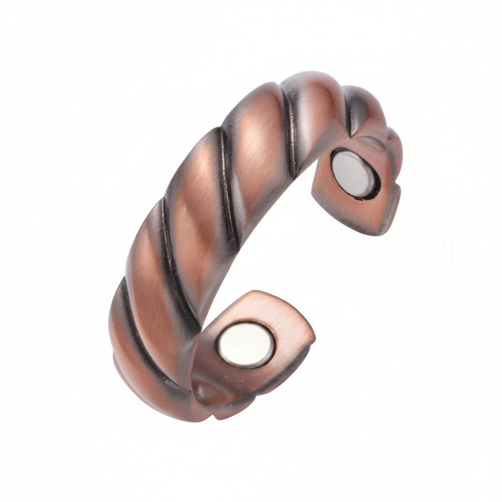 Vintage Three-Color Open-End Magnetic Red Copper Ring For Women