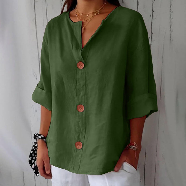 Olivia – losse linnen blouse: lichte en comfortabele zomertop