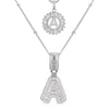 Elegante initialen ketting van wit goud met pave steentjes