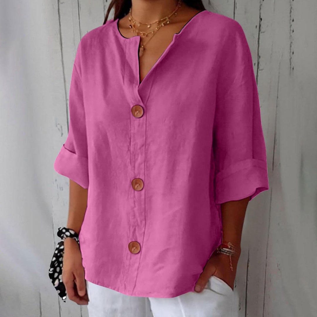 Olivia – losse linnen blouse: lichte en comfortabele zomertop