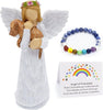 Hondenherinneringsgeschenkset met Engel van Vriendschap Beeldje & Chakra Armband van de Regenboogbrug