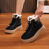 Gevoerde veterboots dames met fleece en dikke rubberzool